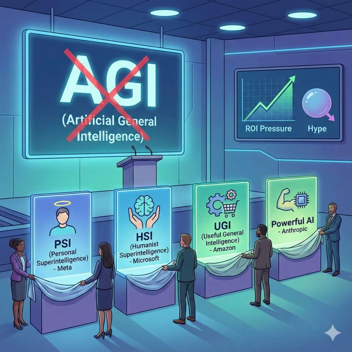 矽谷大廠為何集體淡化 AGI 改稱 PSI 與 UGI？從 AI 神話拉回工具的商業現實