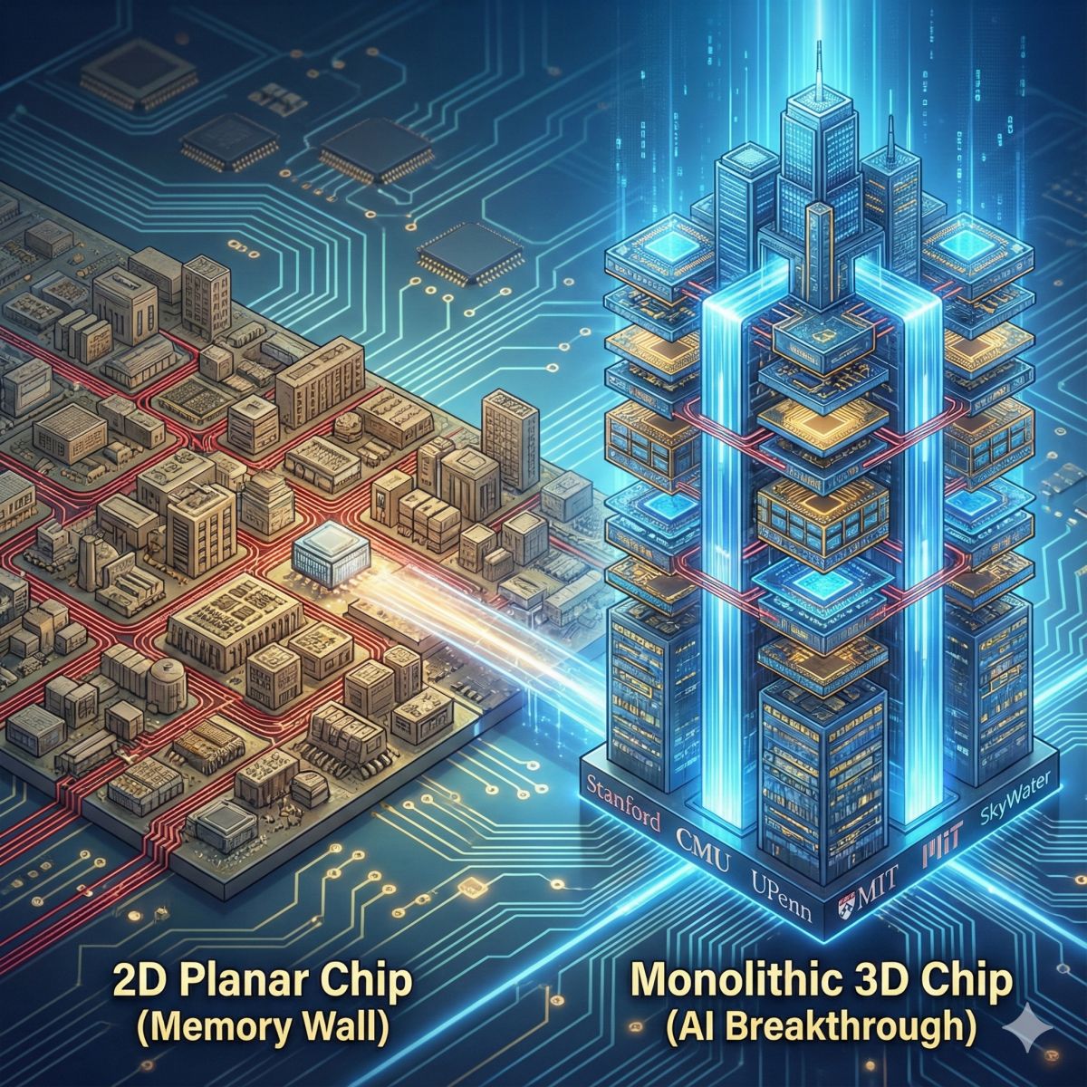 史丹佛攜手大廠打造首款由美國晶圓代工生產，為 AI 而生的單體 3D 晶片