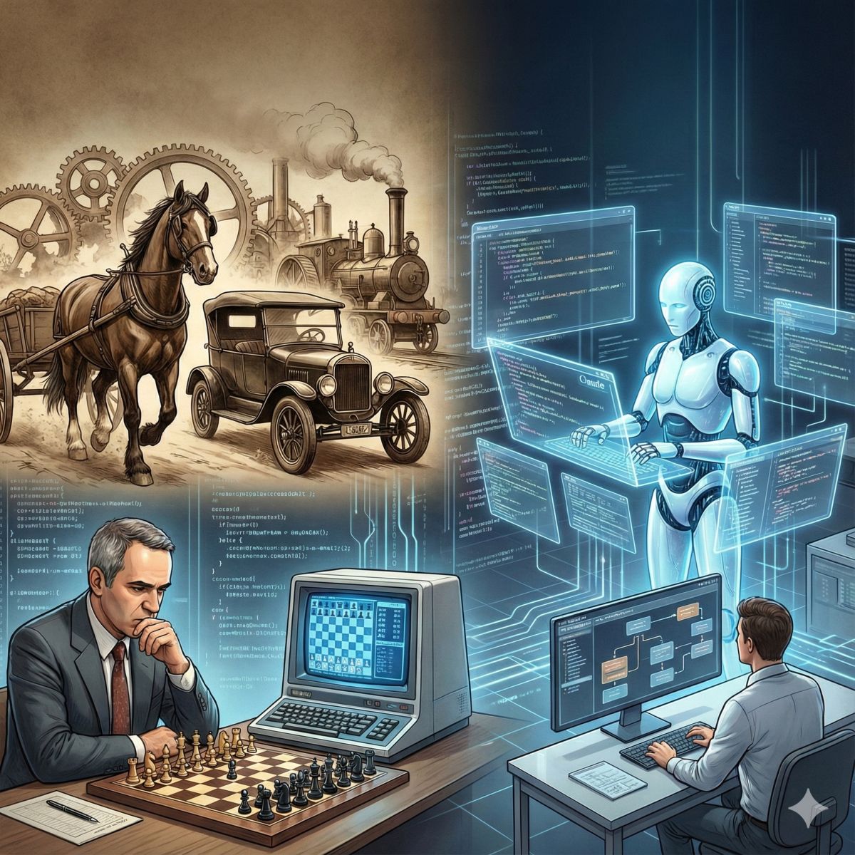 Anthropic 研究員以「馬被引擎取代為例,示警 AI 替代人類速度恐超乎想像