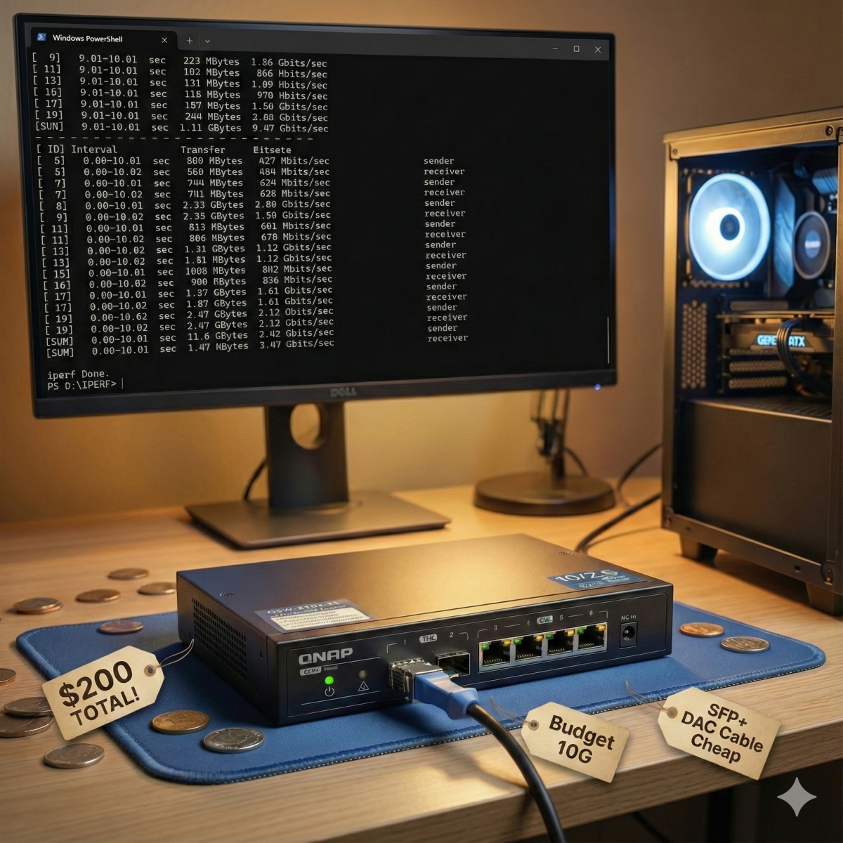 只要幾千元 ! 打造便宜且穩定的 10GbE 網速環境，實作家庭與辦公網路升級
