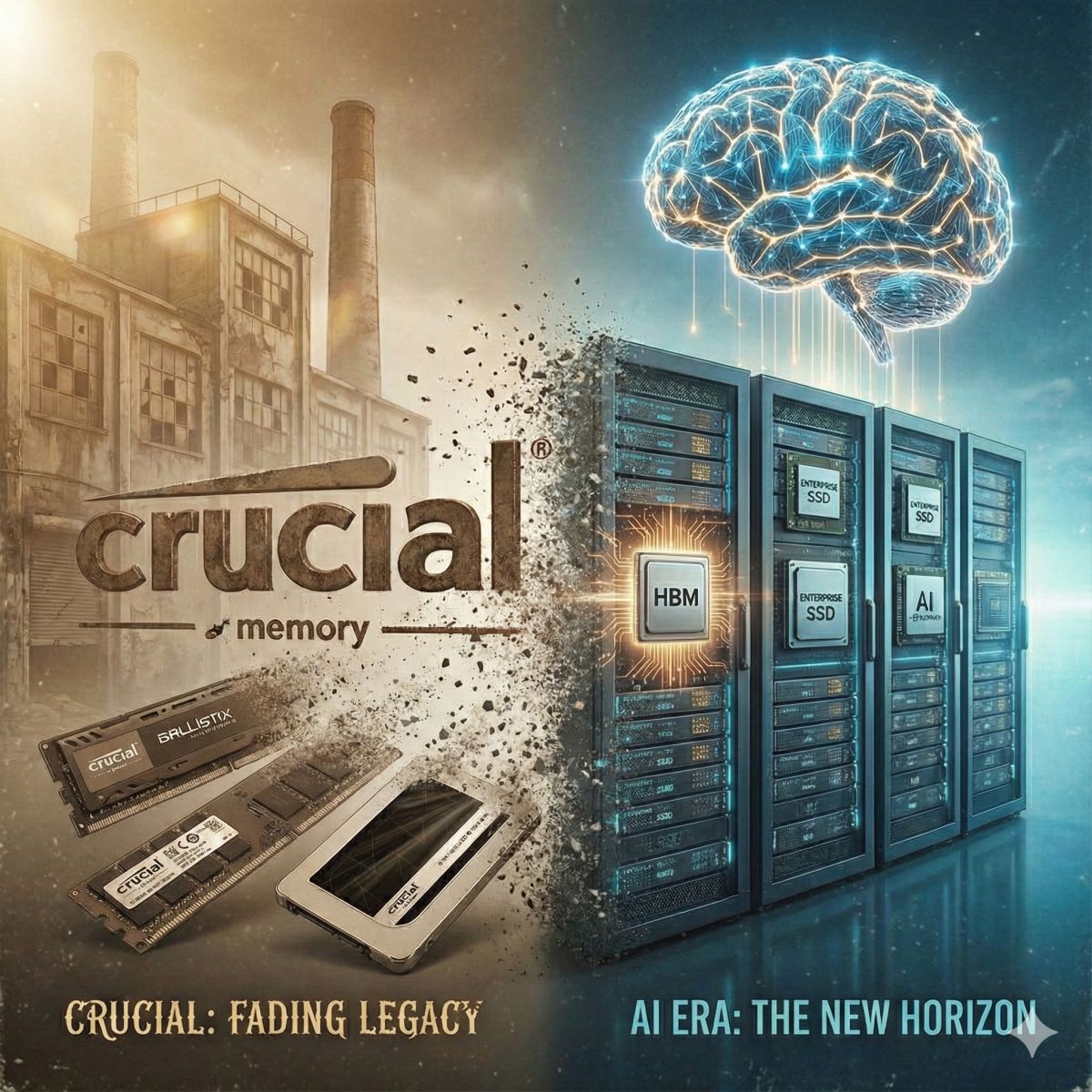 美光 Crucial 全力轉攻 AI 市場，將逐步關閉消費級 DRAM 與 SSD 產品線