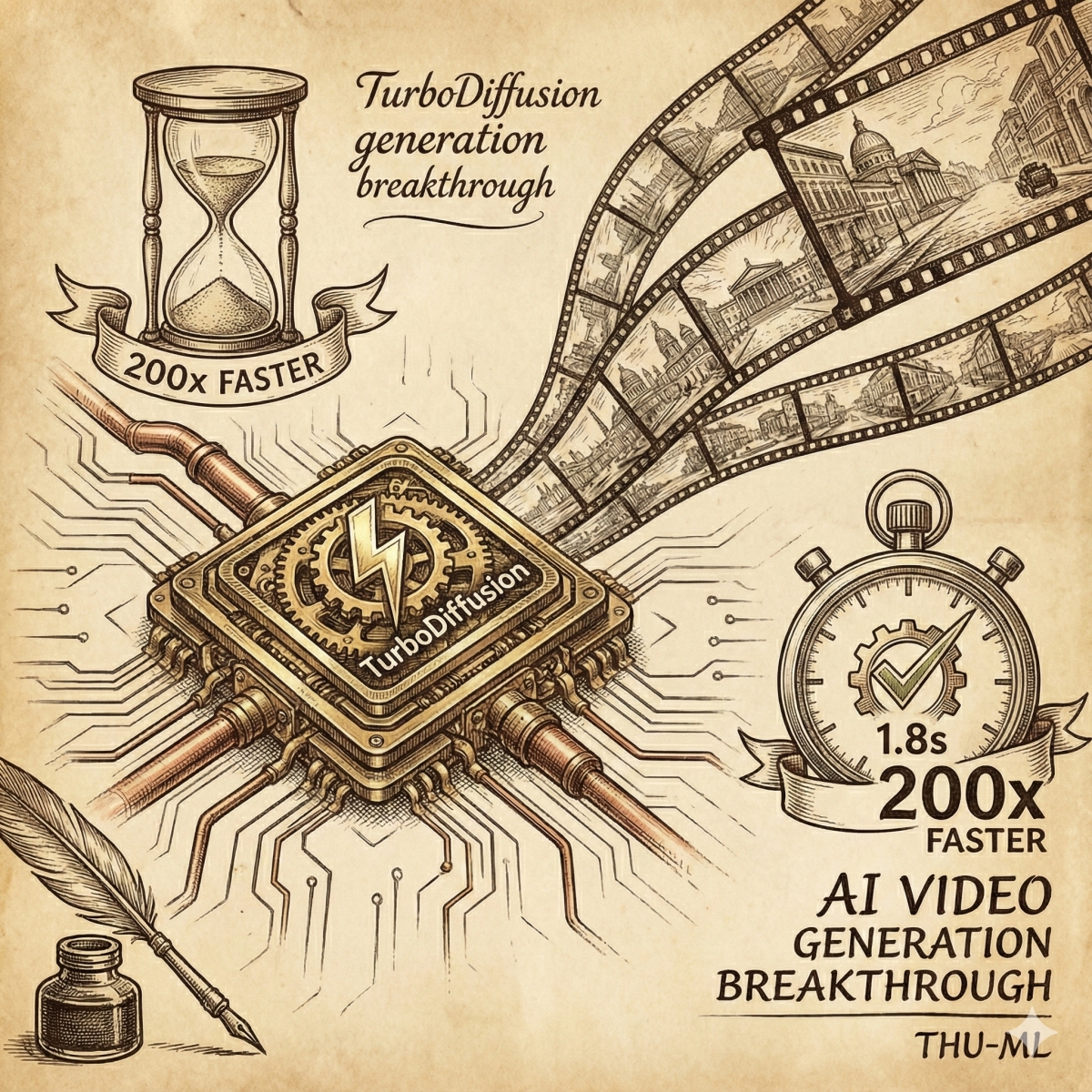 影片生成高速時代來臨?開源專案 TurboDiffusion 讓單卡 RTX 5090 生成影片僅需 1.8 秒!
