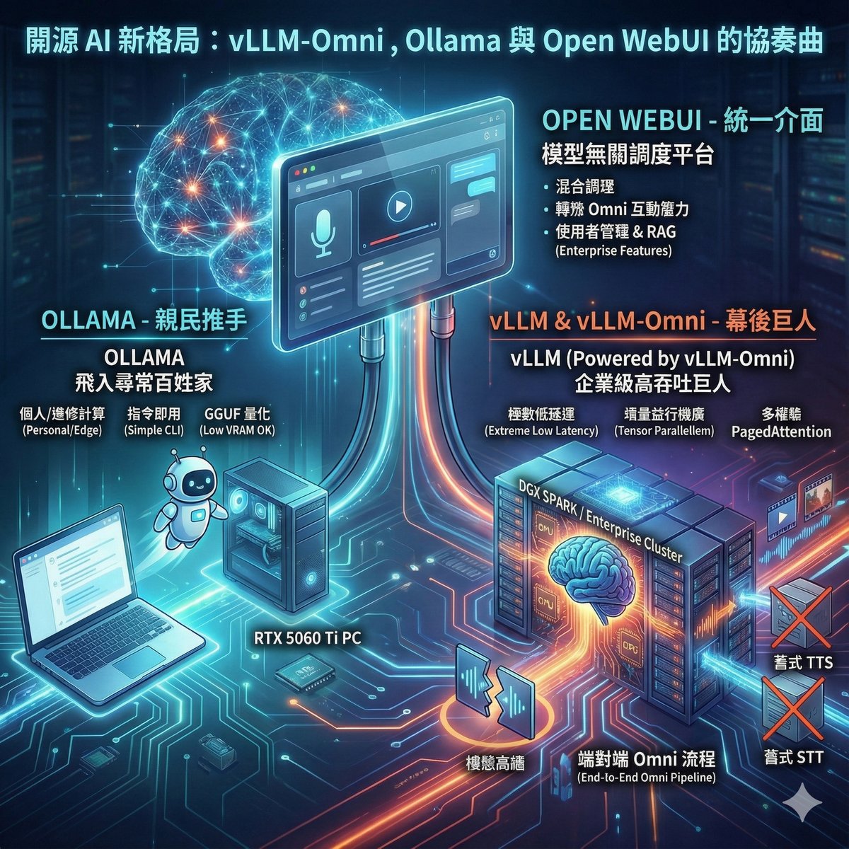 vLLM-Omni 推出，開源 AI 推論引擎新生態與 Ollama 的定位之爭