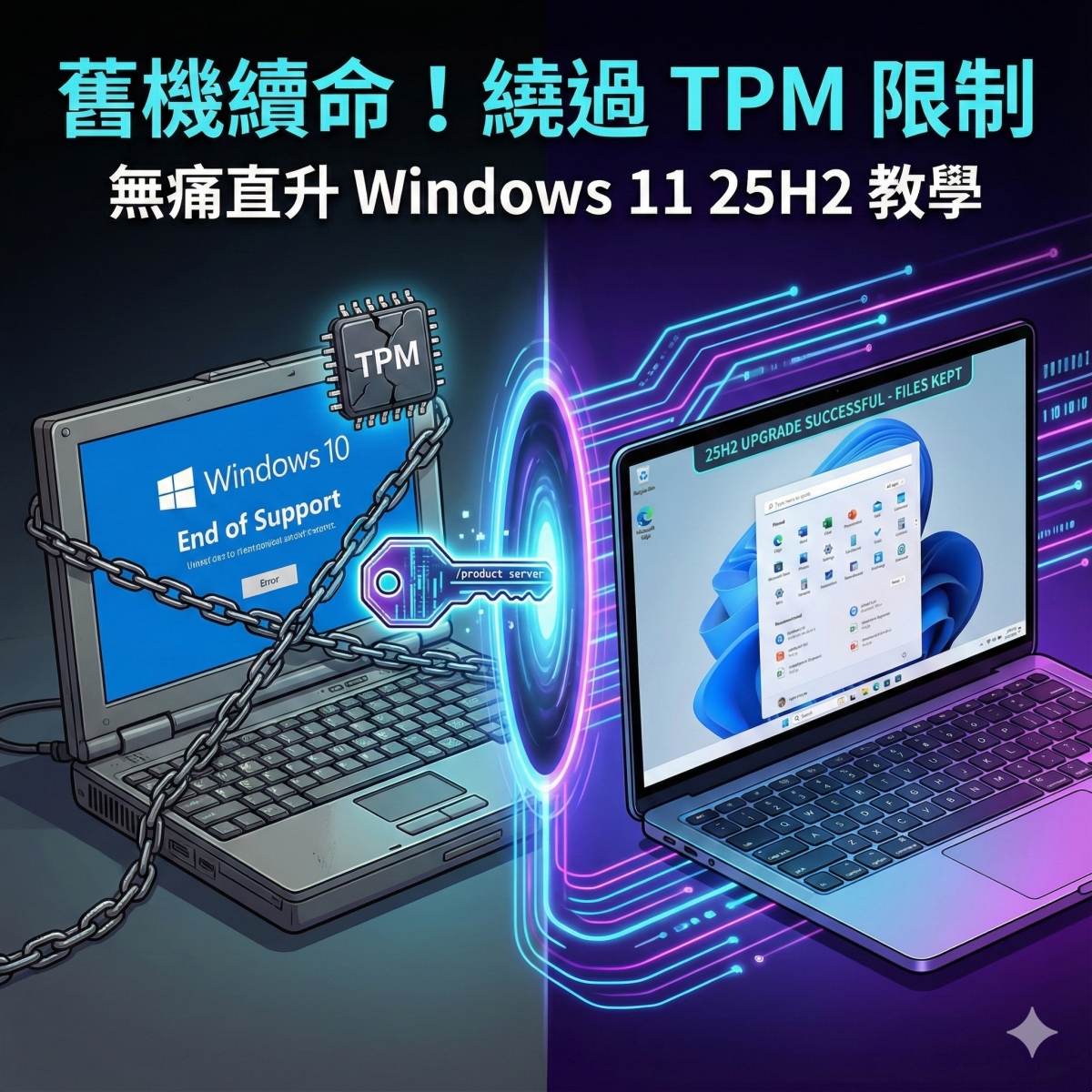 舊電腦續命救星，繞過 TPM 限制強制升級 Windows 11 25H2 簡易攻略