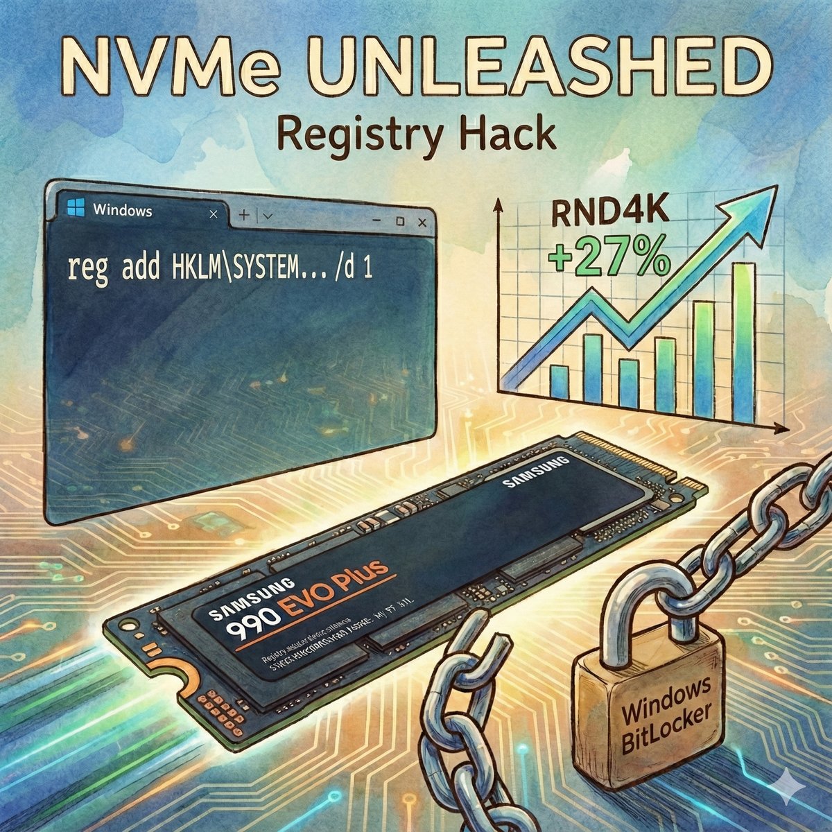 NVMe SSD 加速指令解封印實測，看微軟儲存堆疊的演進與 BitLocker 新局