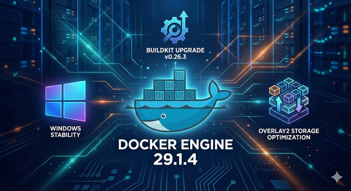 Docker Engine 29.1.4 釋出，聚焦 Windows 穩定性與 Overlay2 儲存最佳化