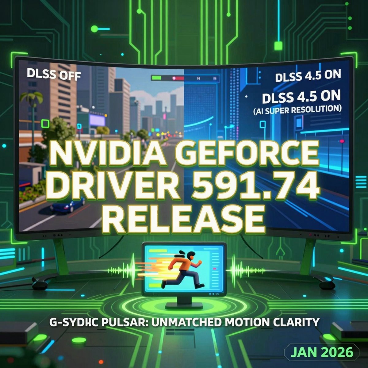 NVIDIA GeForce 591.74 驅動釋出：DLSS 4.5 全面下放所有 RTX 顯卡，G-SYNC Pulsar 螢幕正式登場