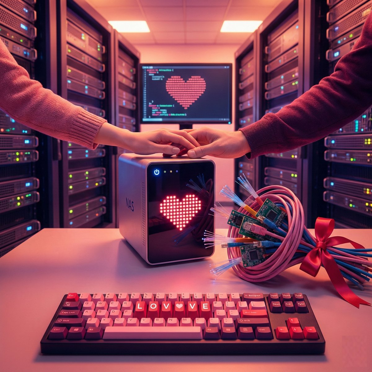 極客的硬派浪漫情人節特輯：親手 coding 數位卡片，用 AI、NAS 與資安守護我們愛情的數位資產！
