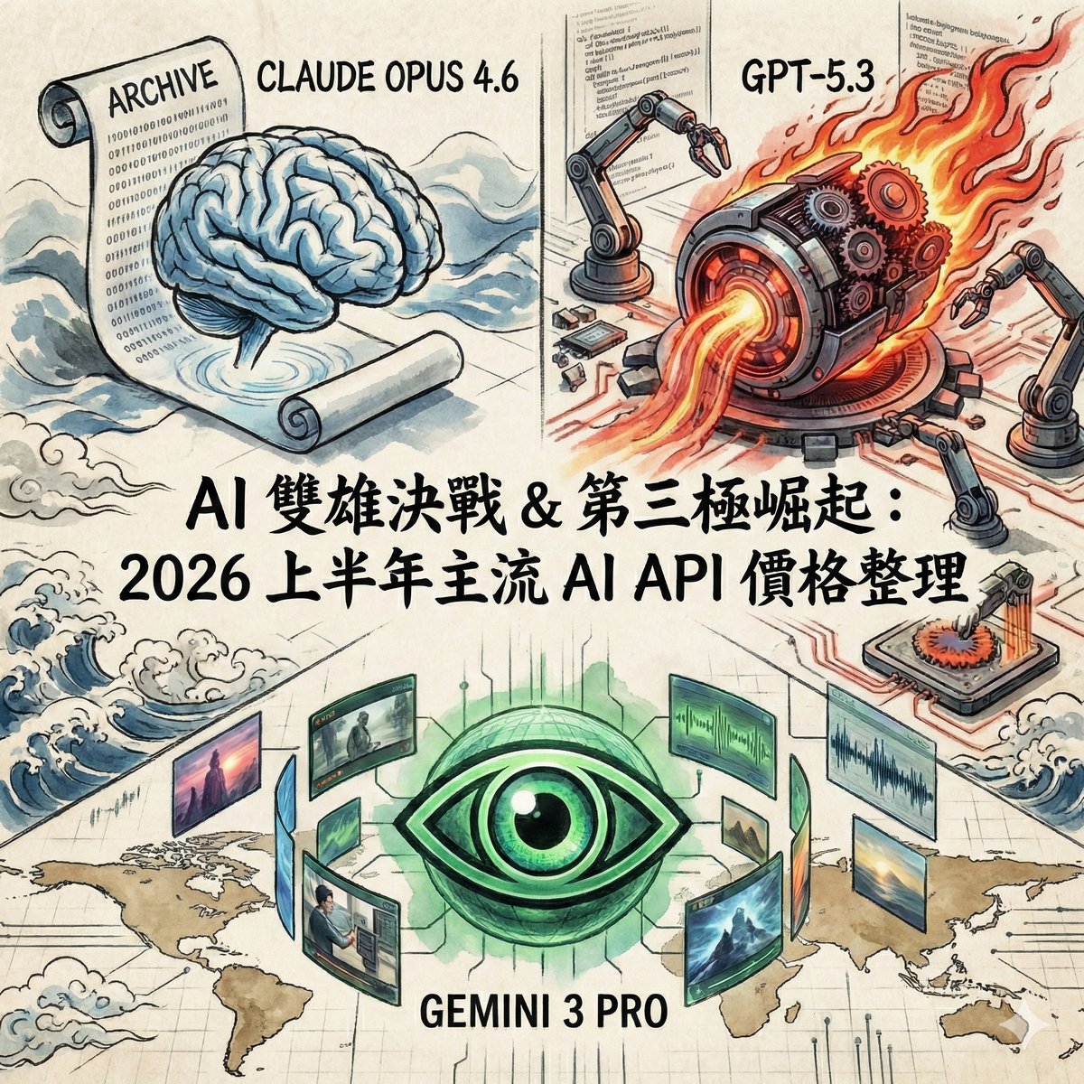 ChatGPT 5.3 與 Claude Opus 4.6 AI 新模型釋出與主流 AI API 價格總整理