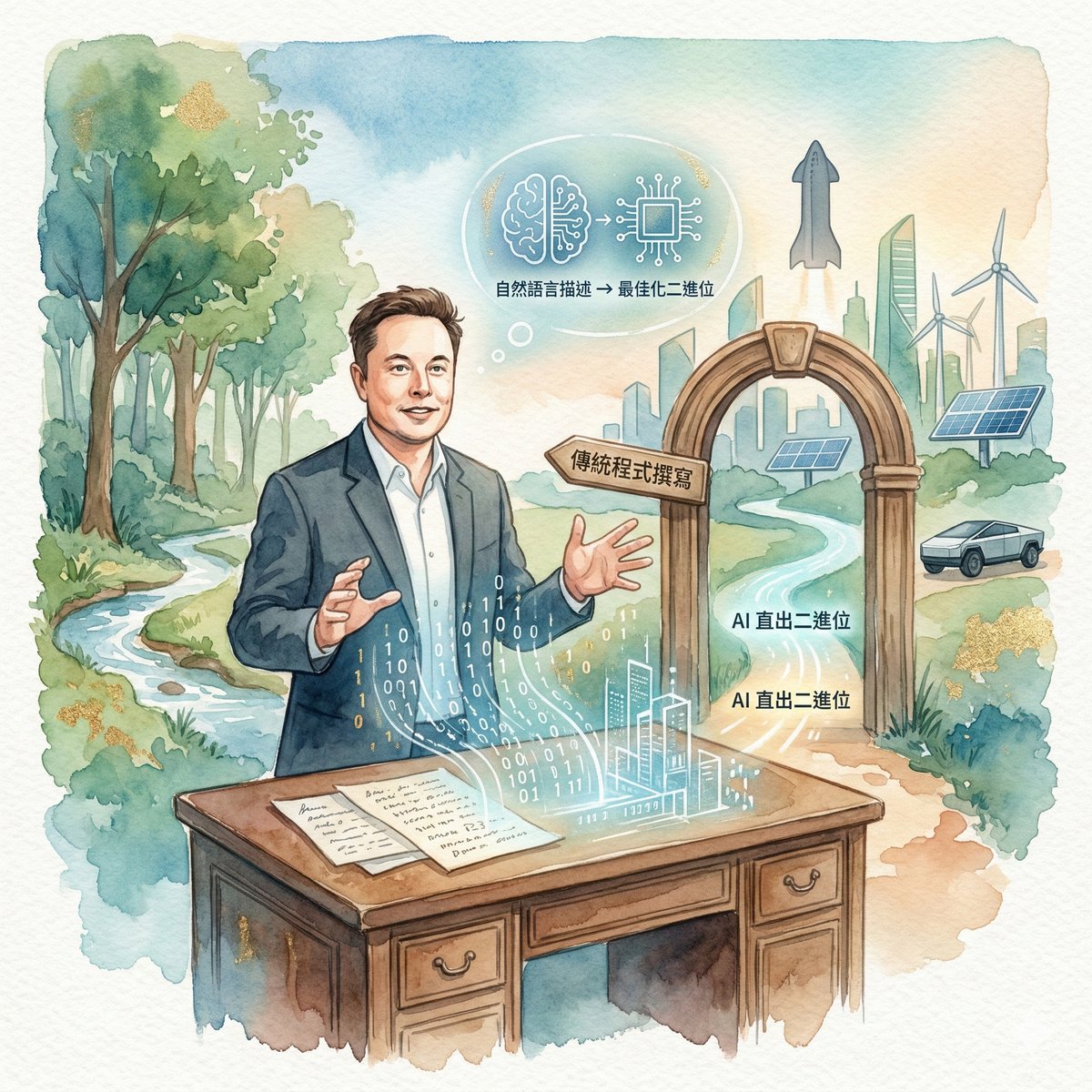 馬斯克預言 AI 將直出二進位檔，解析軟體開發的下一個顛覆與隱憂