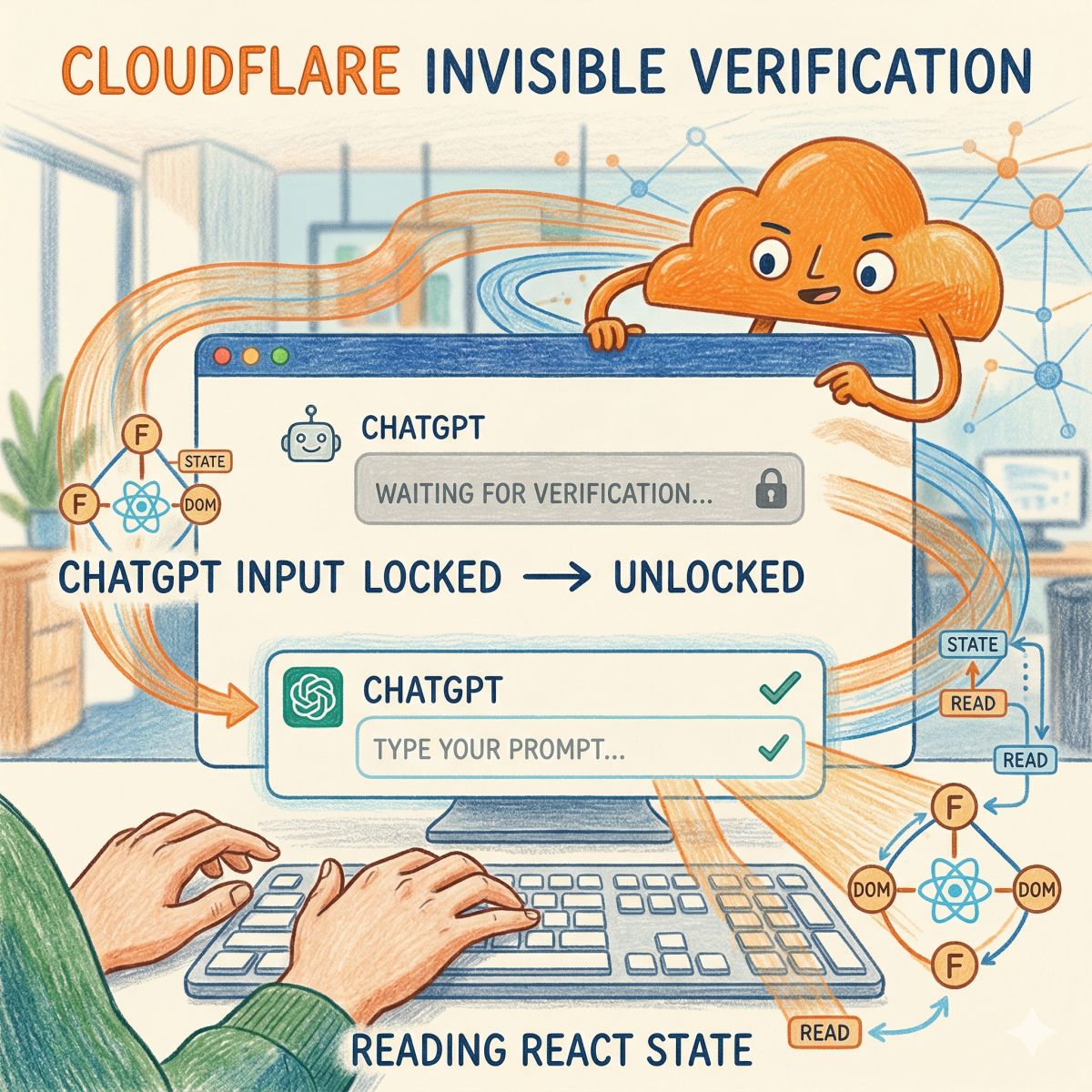 為什麼 ChatGPT 突然不能打字？逆向工程揭密 Cloudflare 的隱藏防護機制