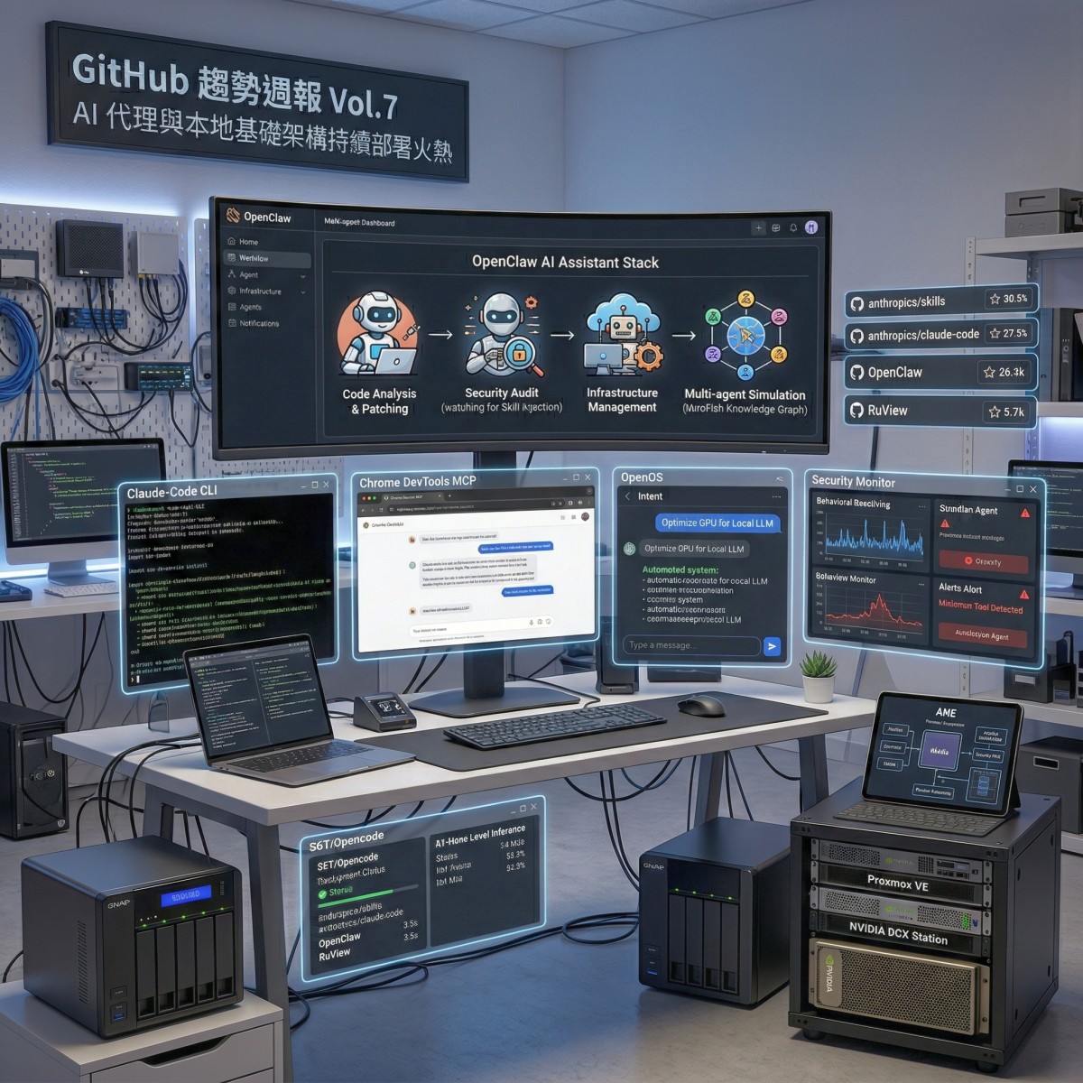 GitHub 趨勢週報 Vol.7，AI 代理與本地基礎架構持續部署火熱