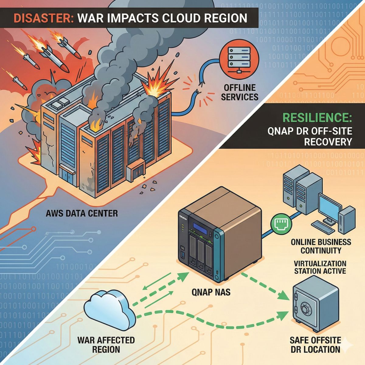 AWS 中東資料中心受戰爭損害，企業評估異地備份與備援重要性與儲存設備方案優勢