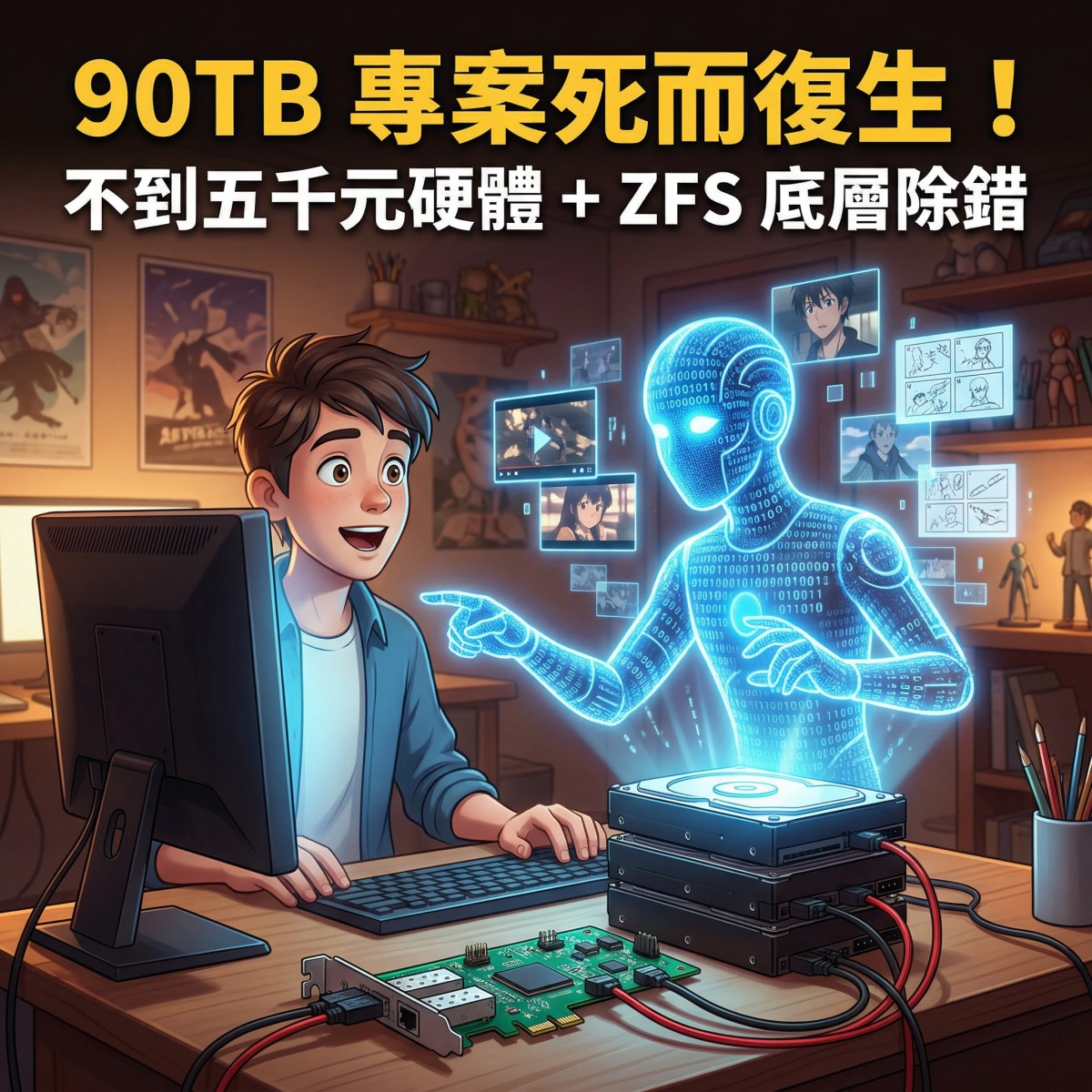 台灣動畫導演靠 AI 與五千元硬體神省救回 90TB ZFS 磁碟陣列