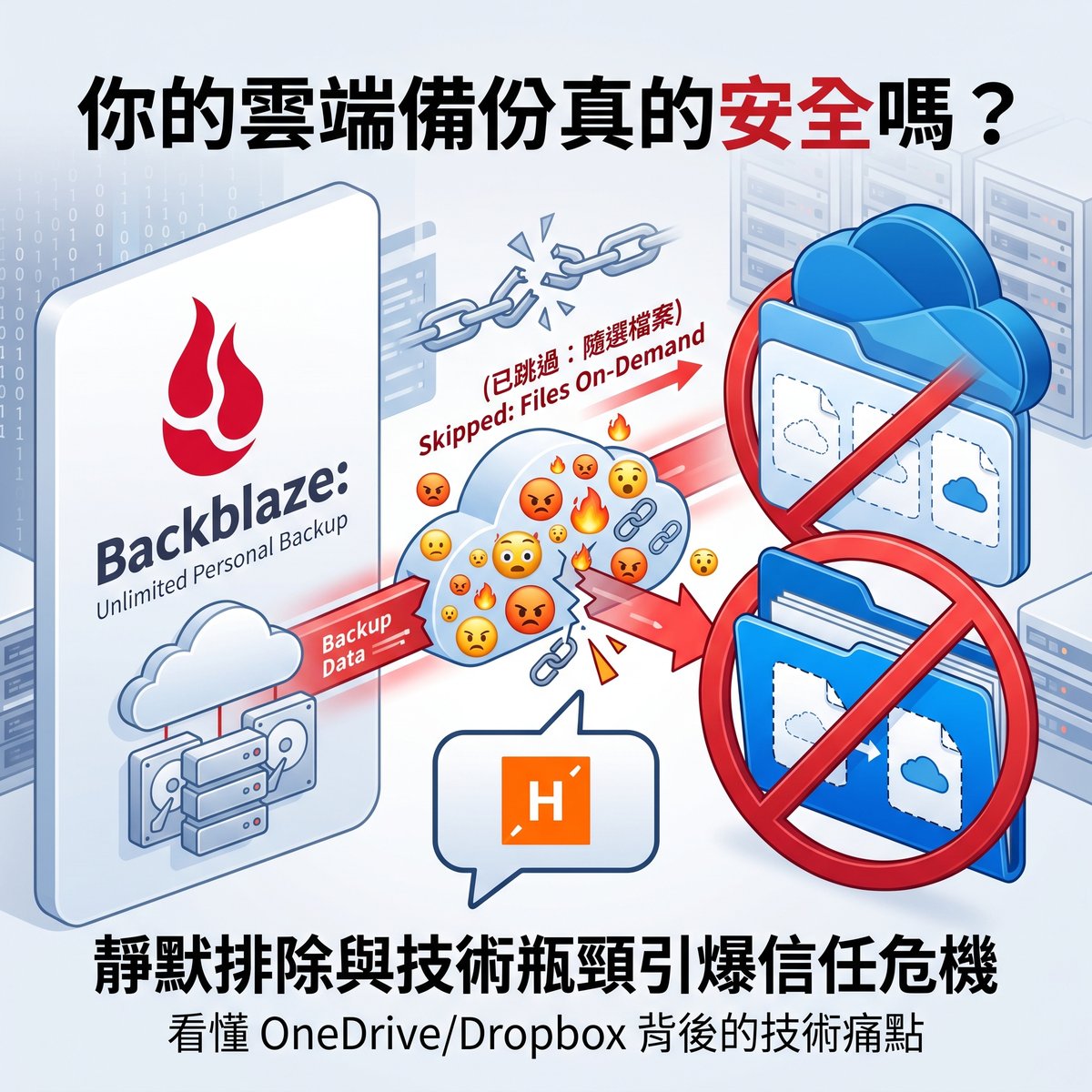 你的雲端資料真的有被備份到嗎？Backblaze 悄悄排除 OneDrive 與 Dropbox 備份引爆社群危機