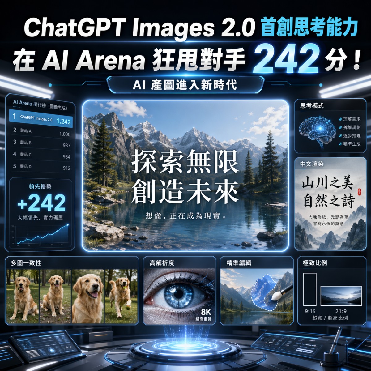 實測OpenAI ChatGPT Images 2.0，在 AI Arena 狂甩對手 242 分！
