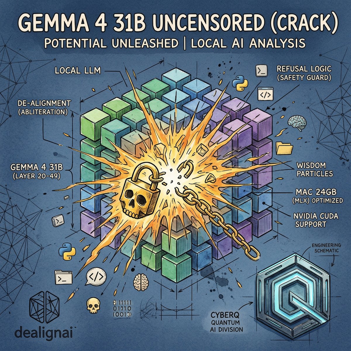 解放 Gemma 4 31B 終極潛力！本地端 AI 無審查模型 CRACK 解析與部署實作建議