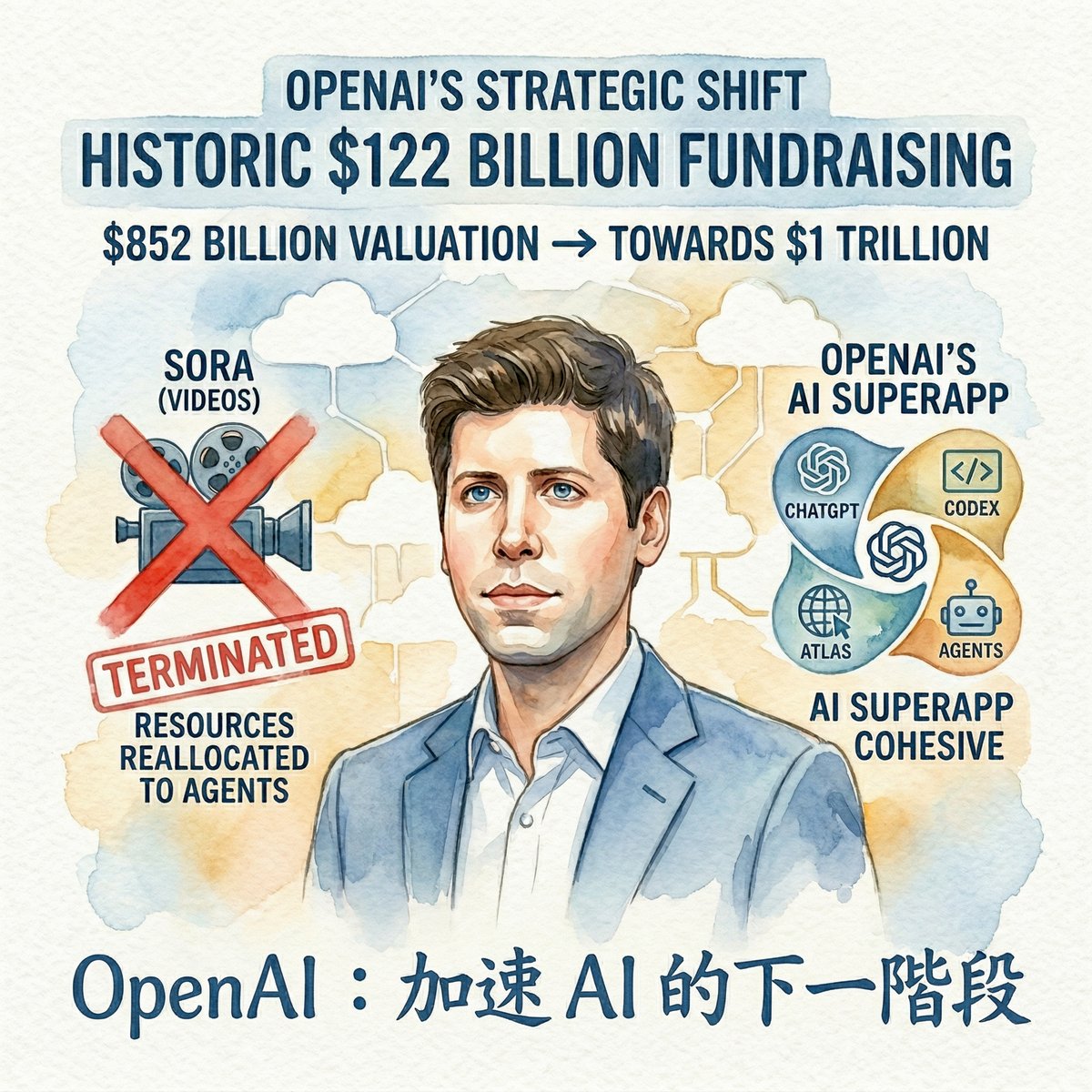 OpenAI 狂募 1,220 億美元！估值破 8,520 億美元，宣告 AI 超級 App 戰略