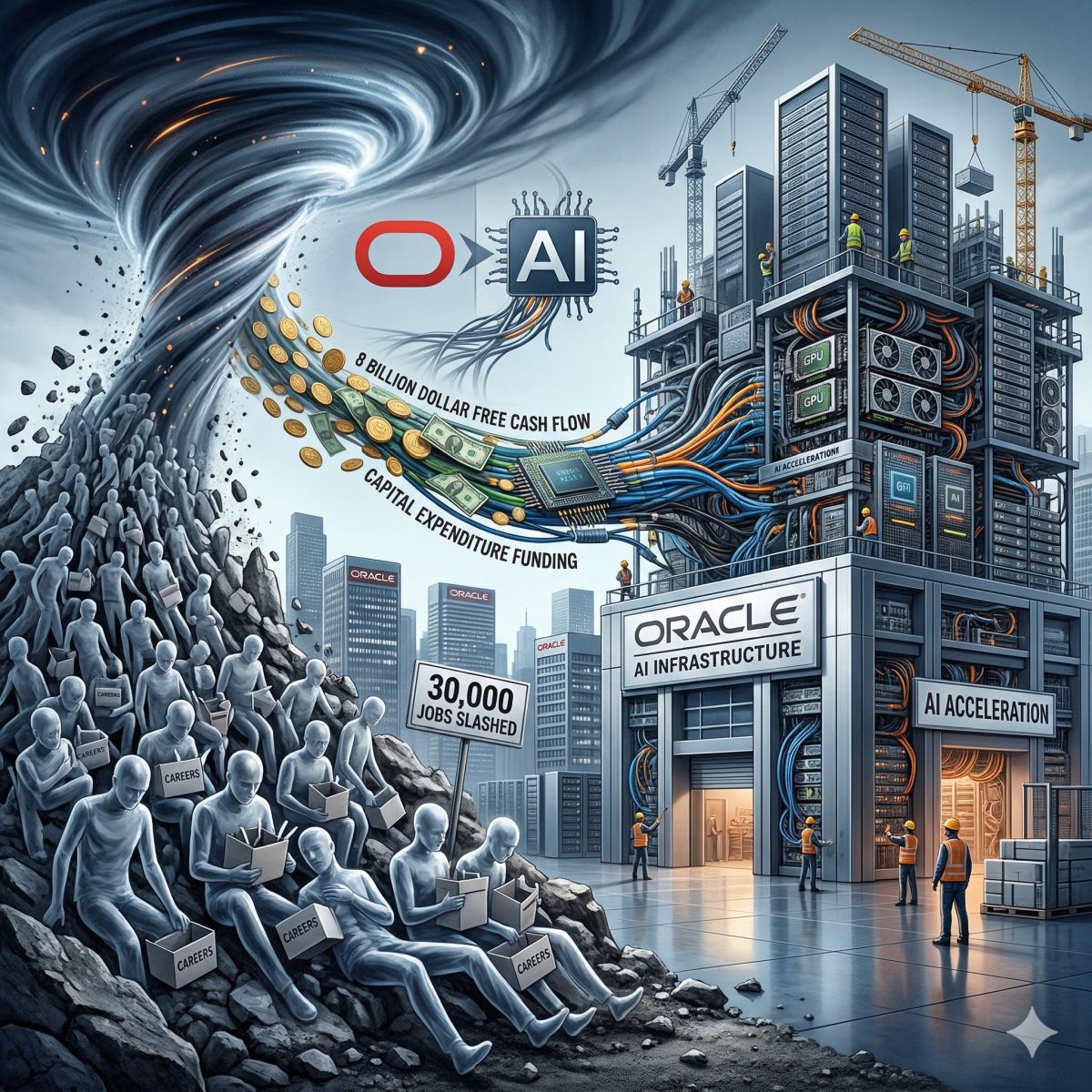 Oracle 預計裁員3萬人 豪賭 AI 基礎建設