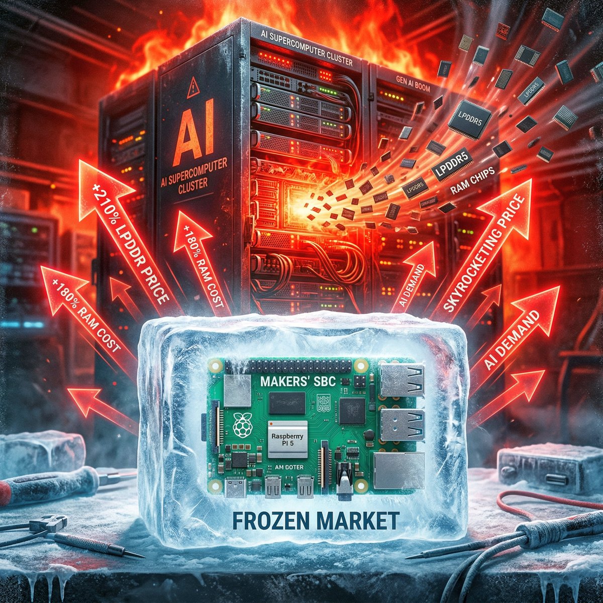 LPDDR4 一年暴漲 7 倍導致樹莓派全線大漲，SBC 創客市場面臨考驗