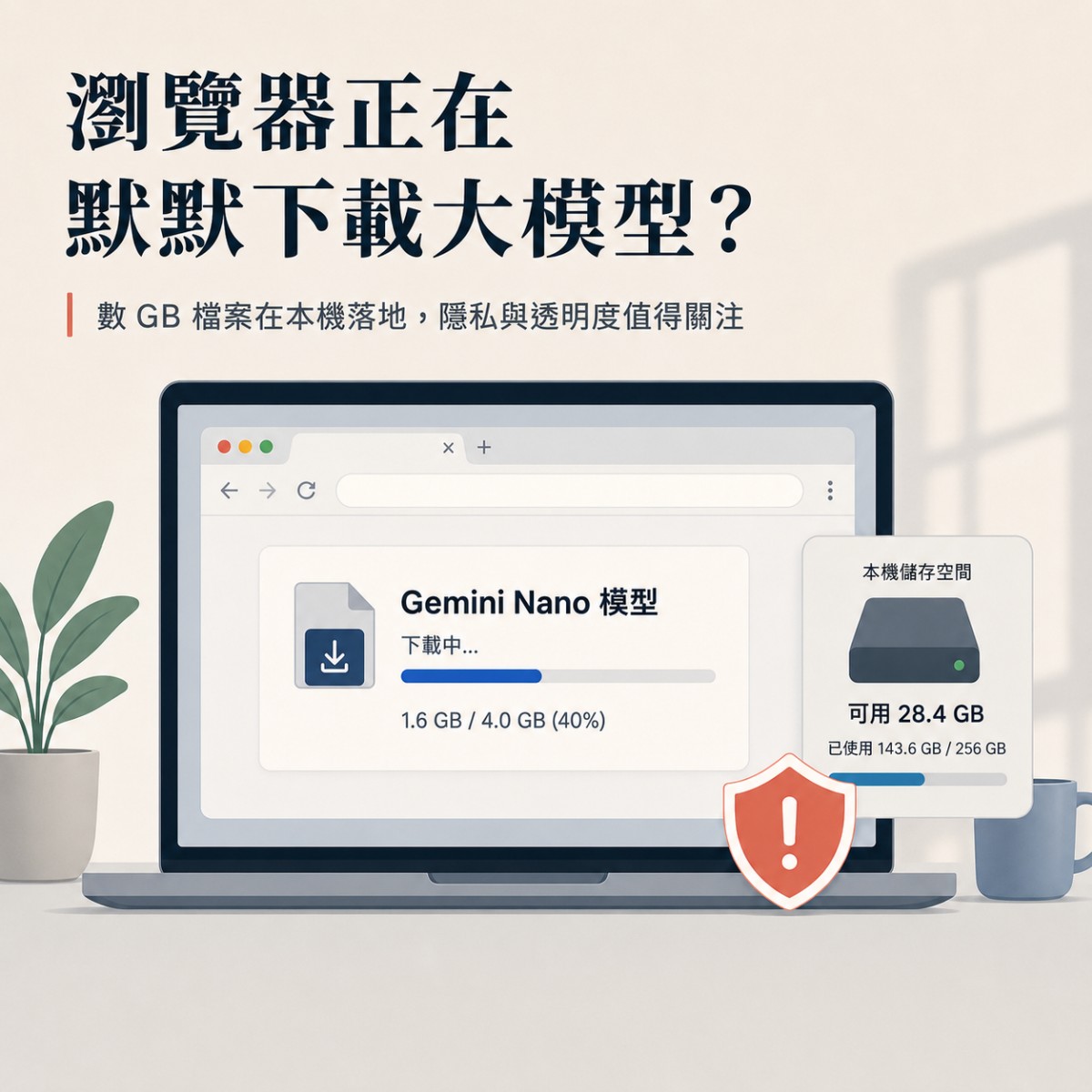 Chrome 靜默下載 4GB AI 模型引爭議，當瀏覽器變成本機 AI 平台，使用者有選擇權嗎？瀏覽器模型相容性碎片化？