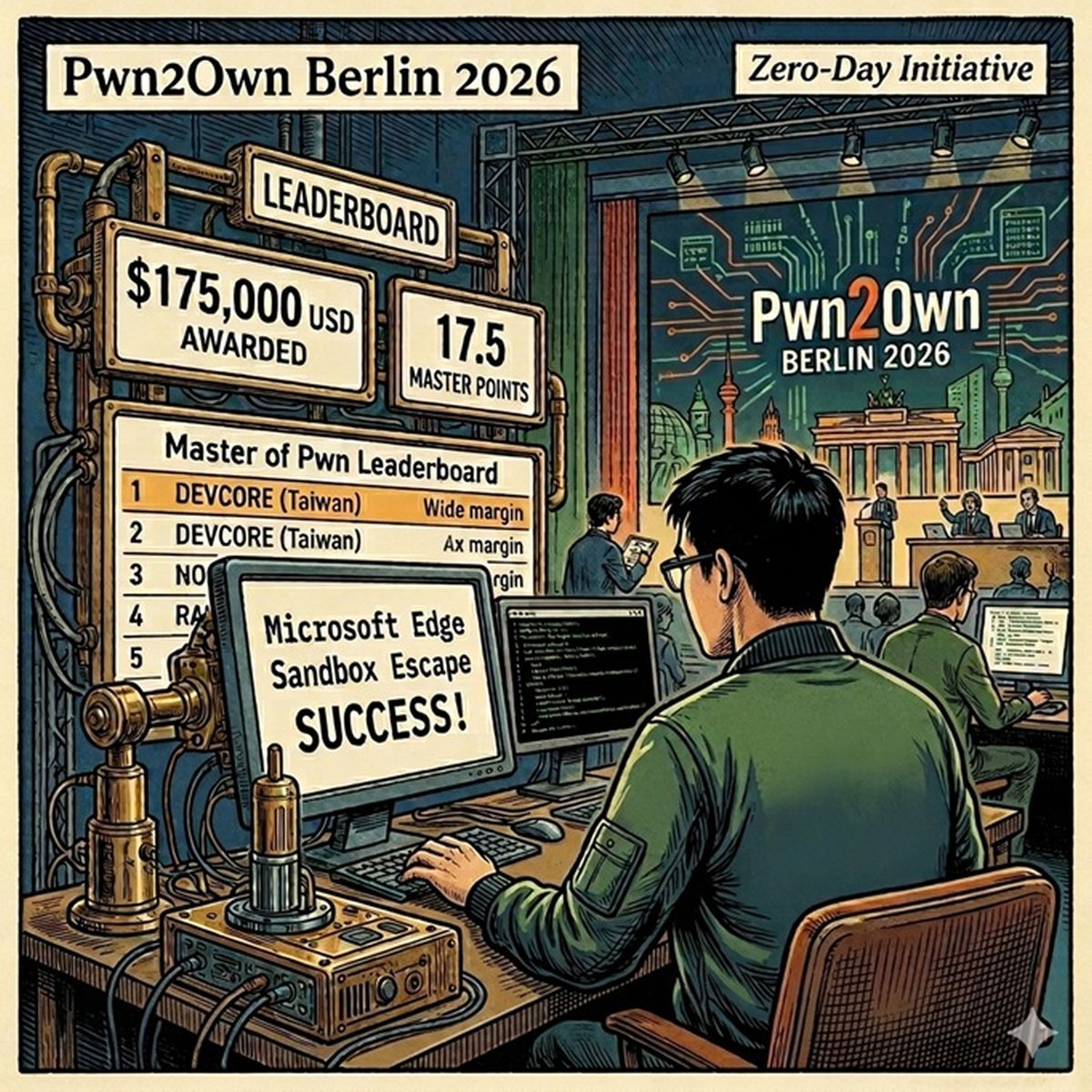 Pwn2Own Berlin 2026 戰況 DEVCORE領先與大廠防護焦點