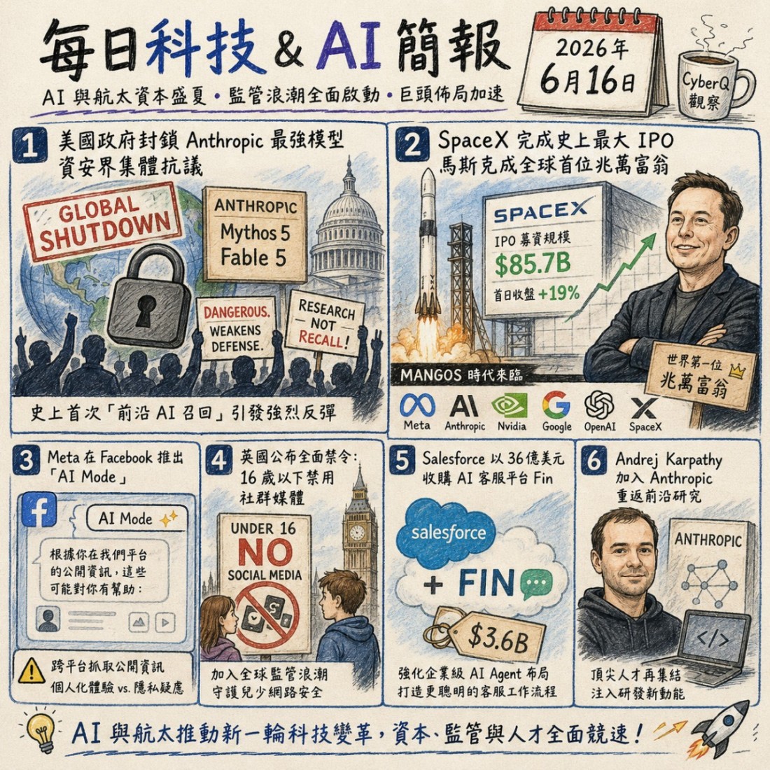 AI 點燃資本盛夏｜每日科技 & AI 簡報｜2026年6月16日