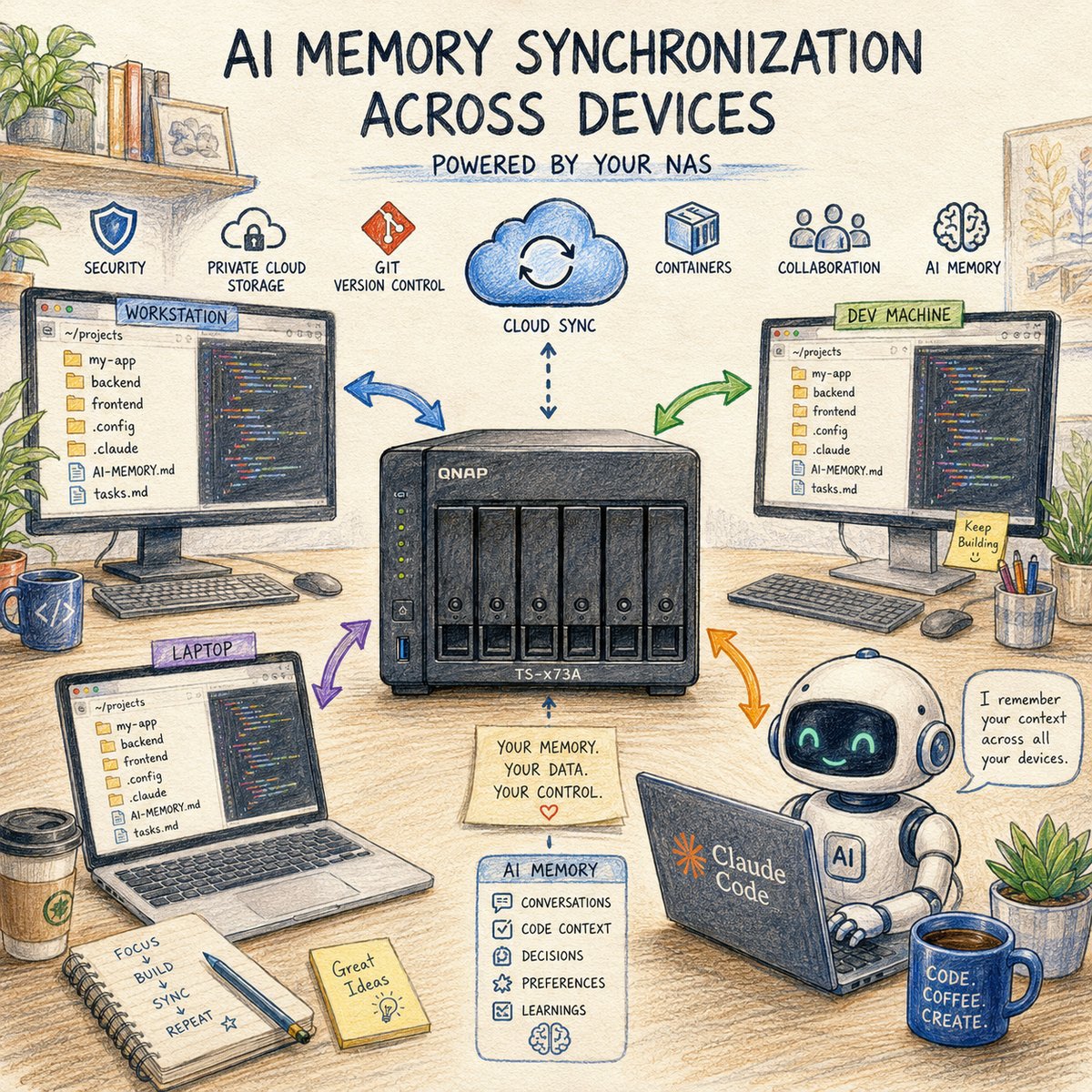 個人開發者優秀後盾：跨裝置 AI 代理人記憶由 QNAP NAS 同步與集中管理