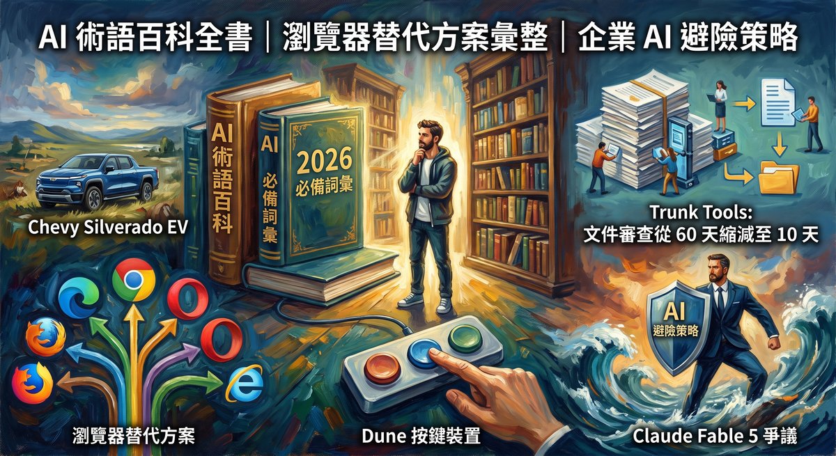 AI 術語百科全書｜瀏覽器替代方案彙整｜企業 AI 避險策略｜產業精選 07.04