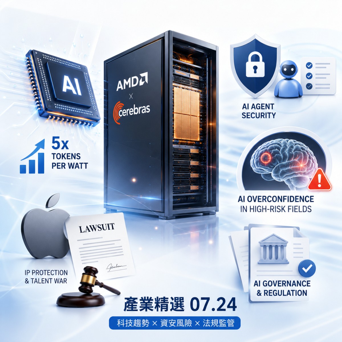 AMD與Cerebras聯手發表機櫃架構｜Palo Alto警告AI代理權限風險｜產業精選07.24
