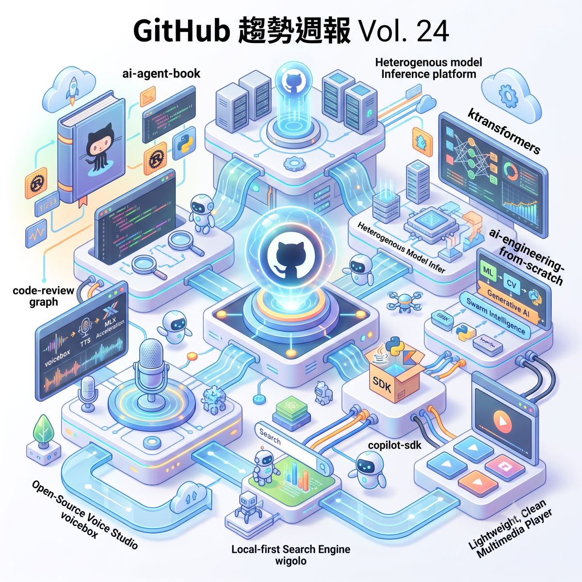 GitHub 趨勢周報 Vol.24:AI 代理生態加速成熟,從書籍、框架到 SDK 全面落地