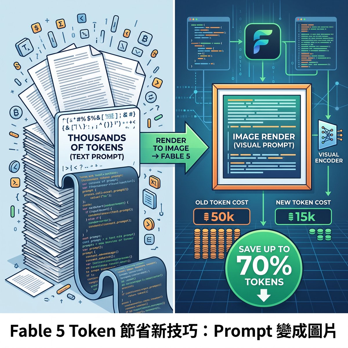 Fable 5 Token 節省新技巧爆紅：把 Prompt 變成圖片，最高可降低近七成成本？
