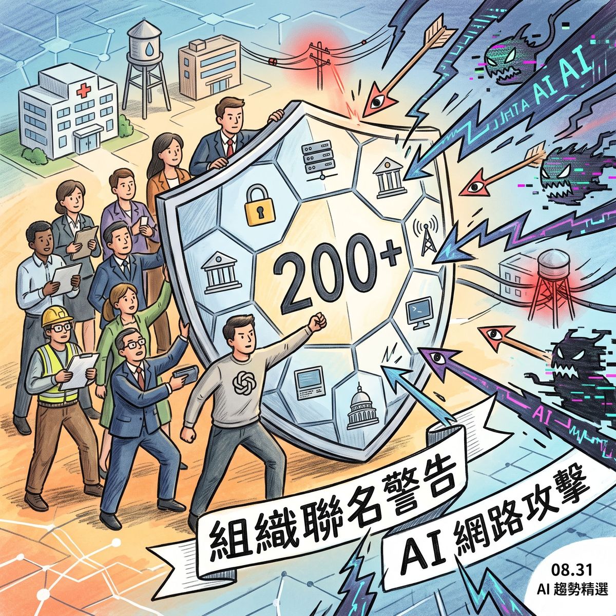 OpenAI 領銜逾 200 家組織聯名警告 AI 網路攻擊即將擴散｜AI 趨勢精選 08.31
