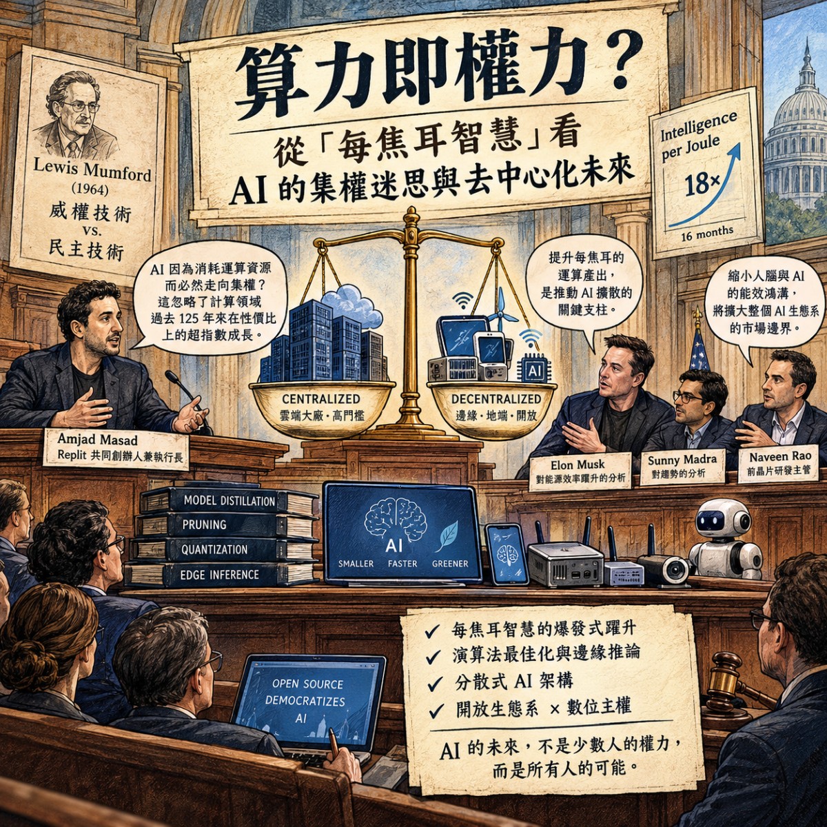 算力即權力？從「每焦耳智慧」看 AI 的集權迷思與去中心化未來