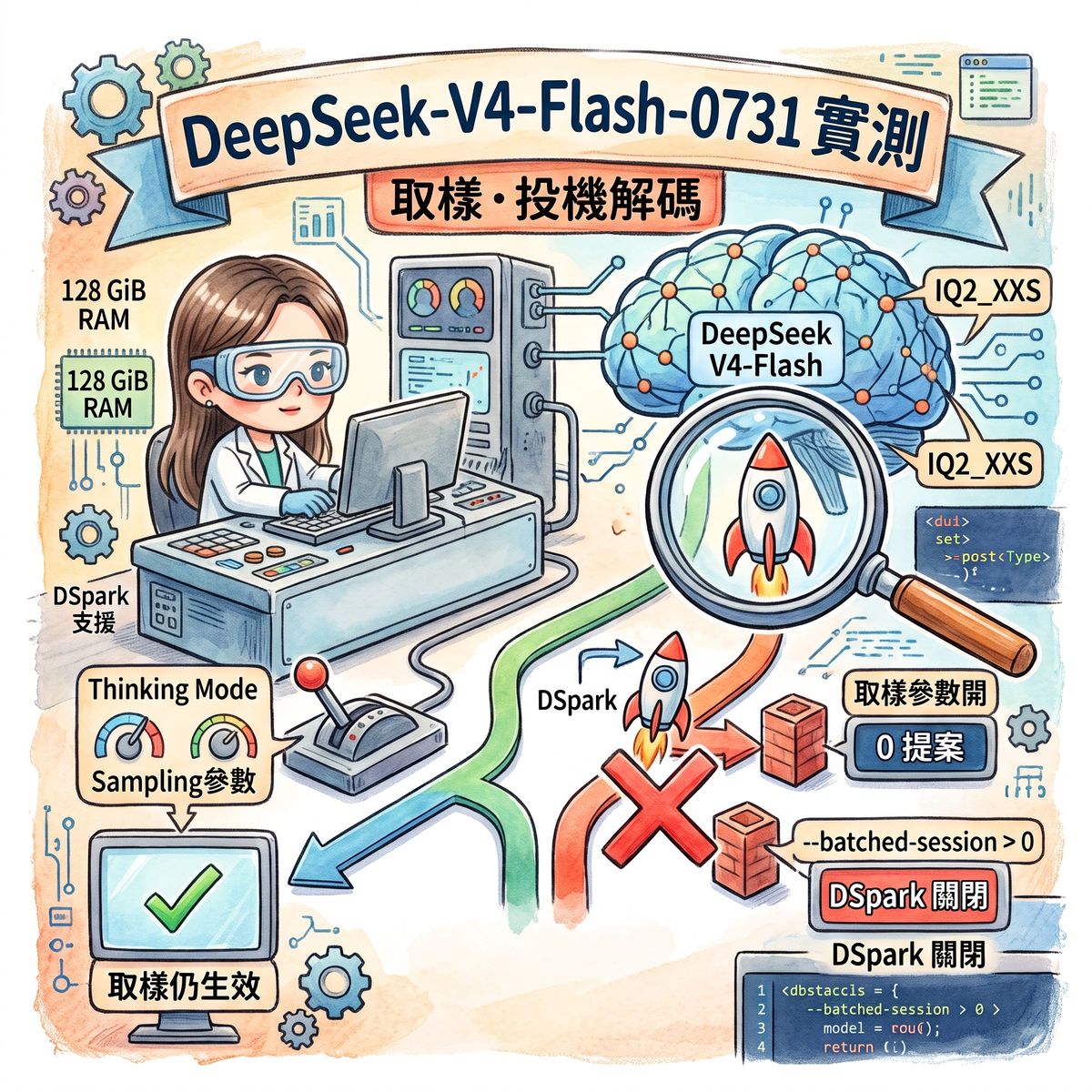DeepSeek-V4-Flash-0731 在 GB10 上的取樣／投機解碼實測