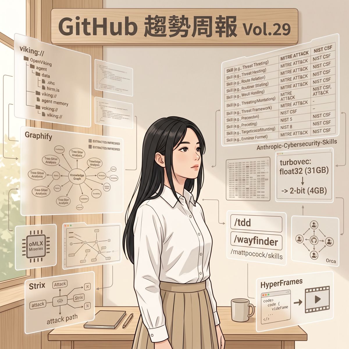 GitHub 趨勢周報 Vol.29：代理記憶與程式碼圖譜補上長期脈絡，資安技能庫規模化