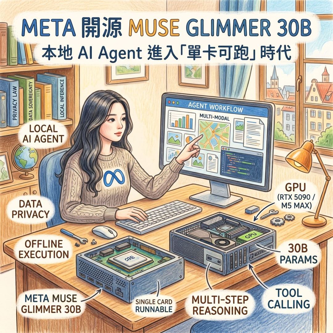 Meta 開源 Muse Glimmer 30B 將本地 AI Agent 進入「單卡可跑」時代 ?