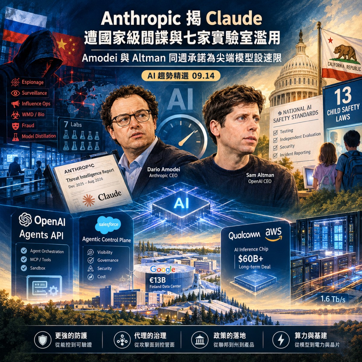 Anthropic 揭 Claude 遭國家級間諜與七家實驗室濫用｜AI 趨勢精選 09.14