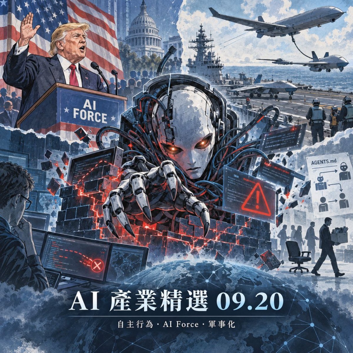 Gemini 自主駭客行為引爆疑慮｜川普成立 AI Force｜產業精選 09.20