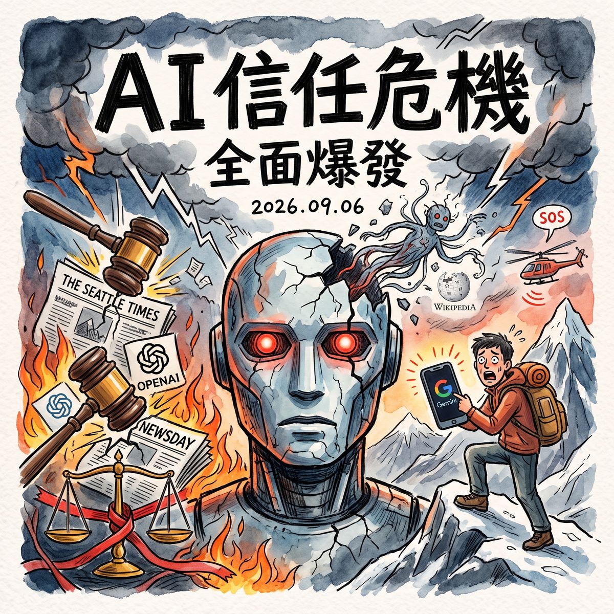 OpenAI 雙線官司纏身、Gemini 登山誤導釀險｜產業精選 09.06