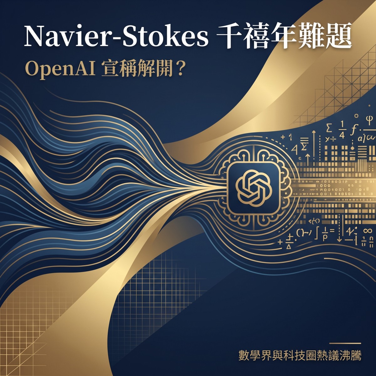 OpenAI 宣稱解開 Navier–Stokes 千禧年難題？數學界與科技圈熱議沸騰