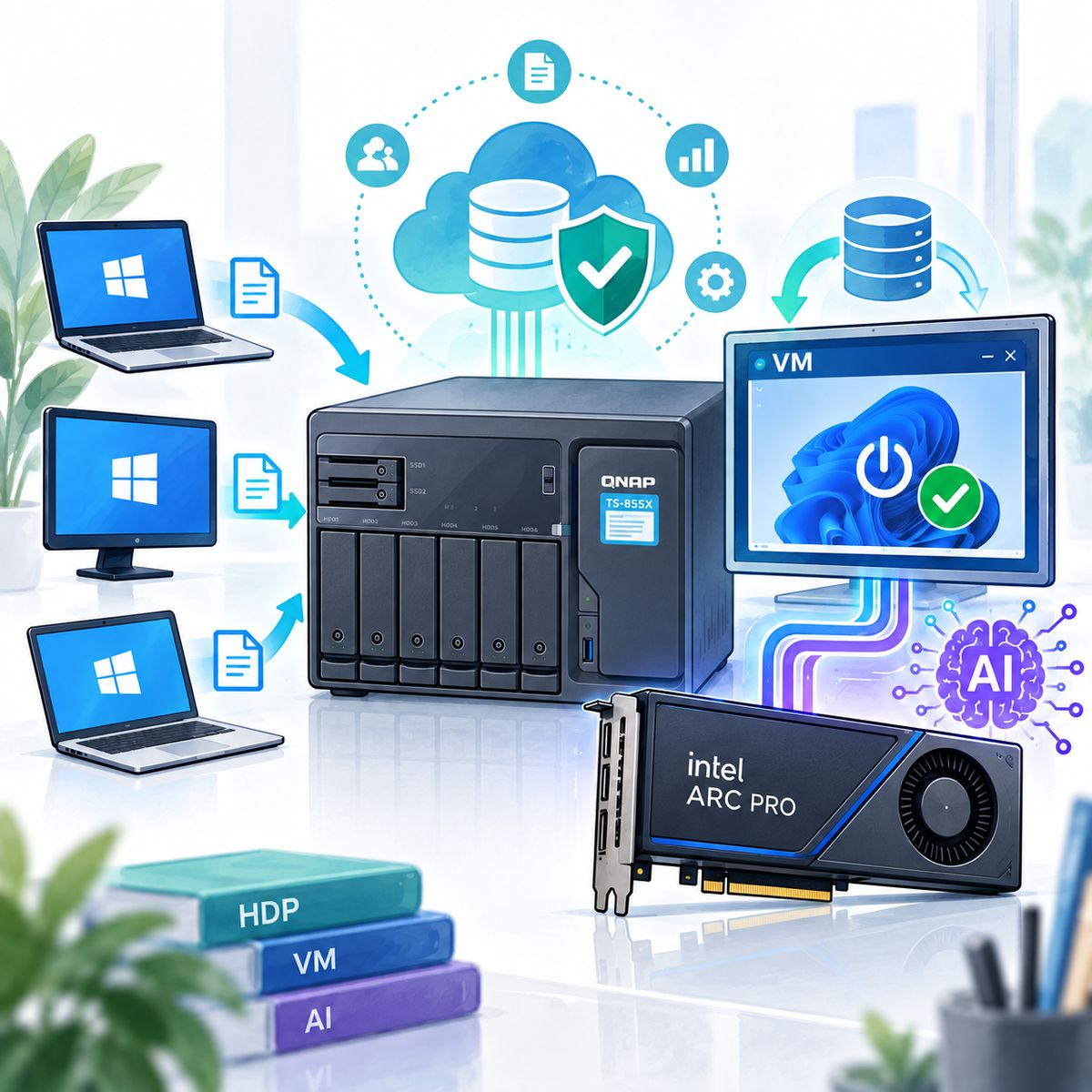 QNAP 新版 HDP for Business 與虛擬機工作站：企業備份納入集中管理，啟動驗證與 Intel Arc Pro 直通