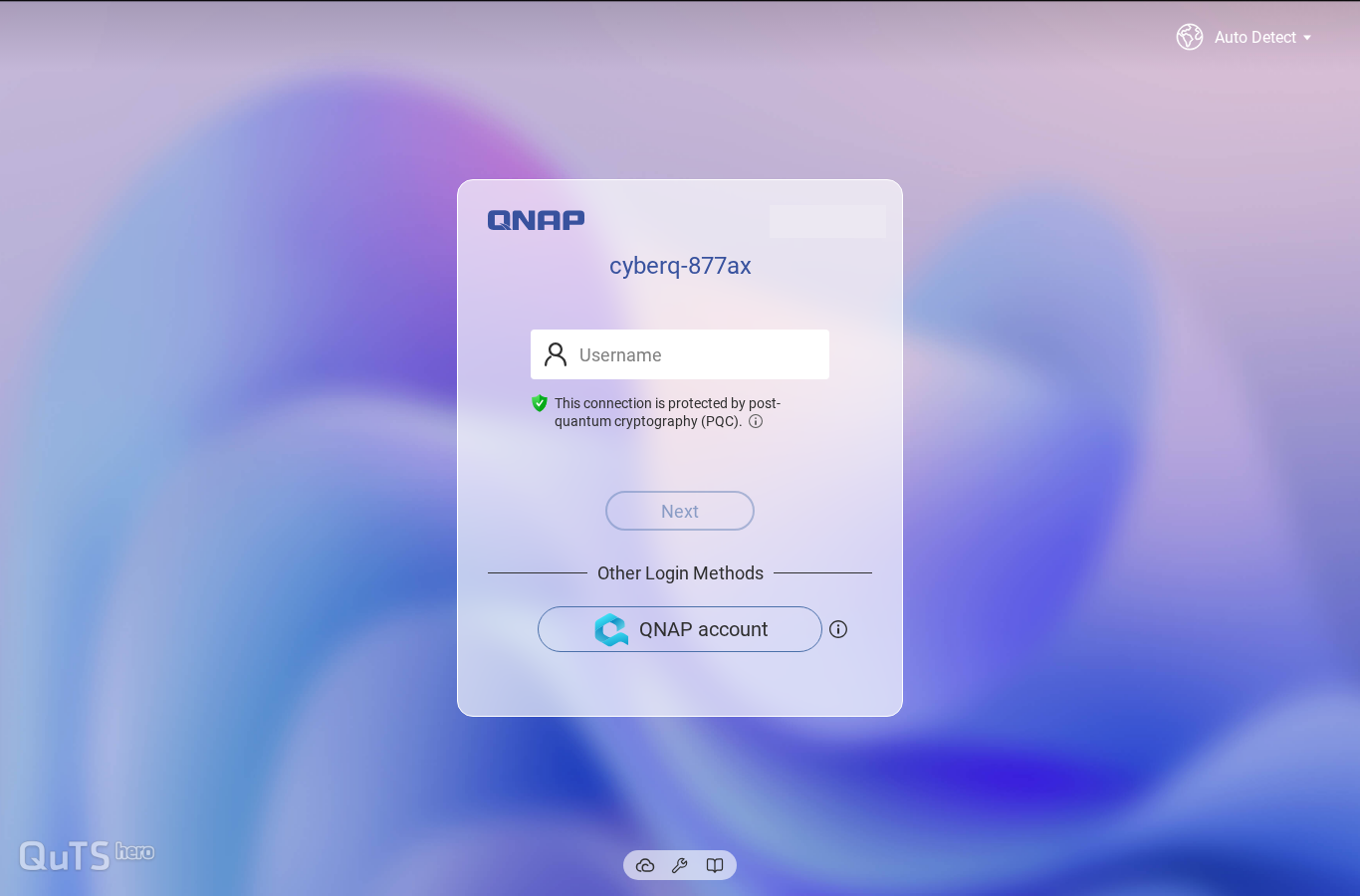 QNAP 登入畫面