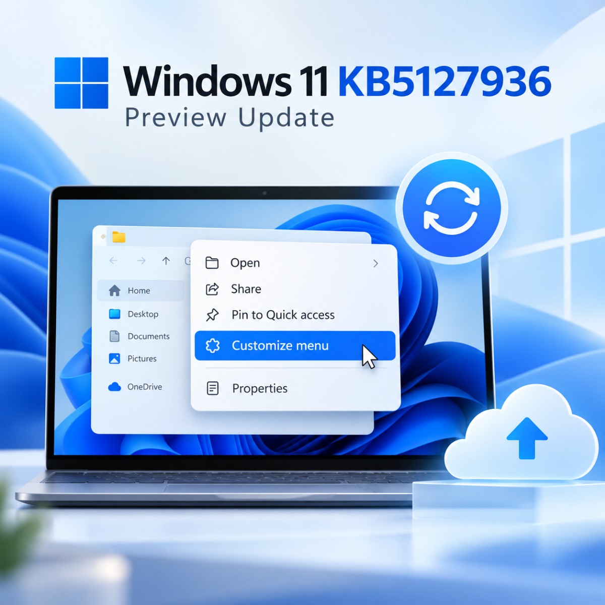 Windows 11 KB5127936 預覽更新釋出：右鍵選單終於可自訂、Cloud rebuild 雲端重建登場