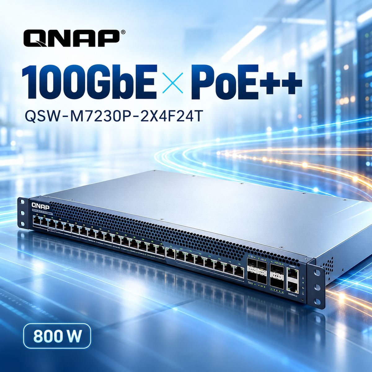 QNAP QSW-M7230P-2X4F24T 100GbE 交換器升級 PoE++ 登場