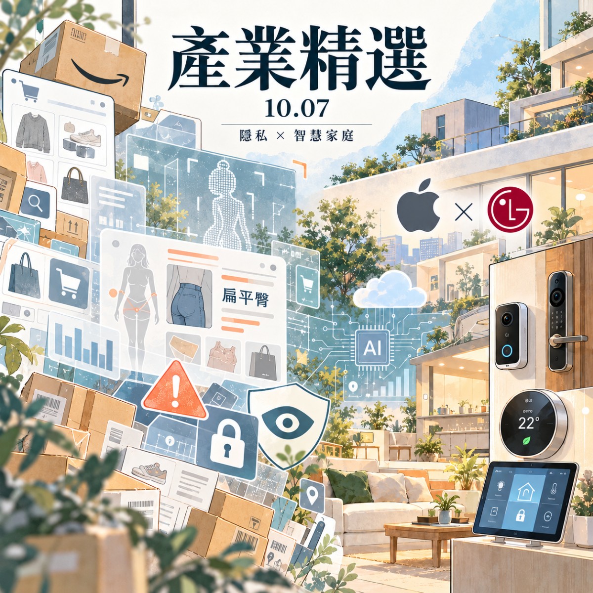 Amazon 購物資料推斷「扁平臀」引爆隱私爭議｜Apple 聯手 LG 進軍智慧家庭｜產業精選 10.07