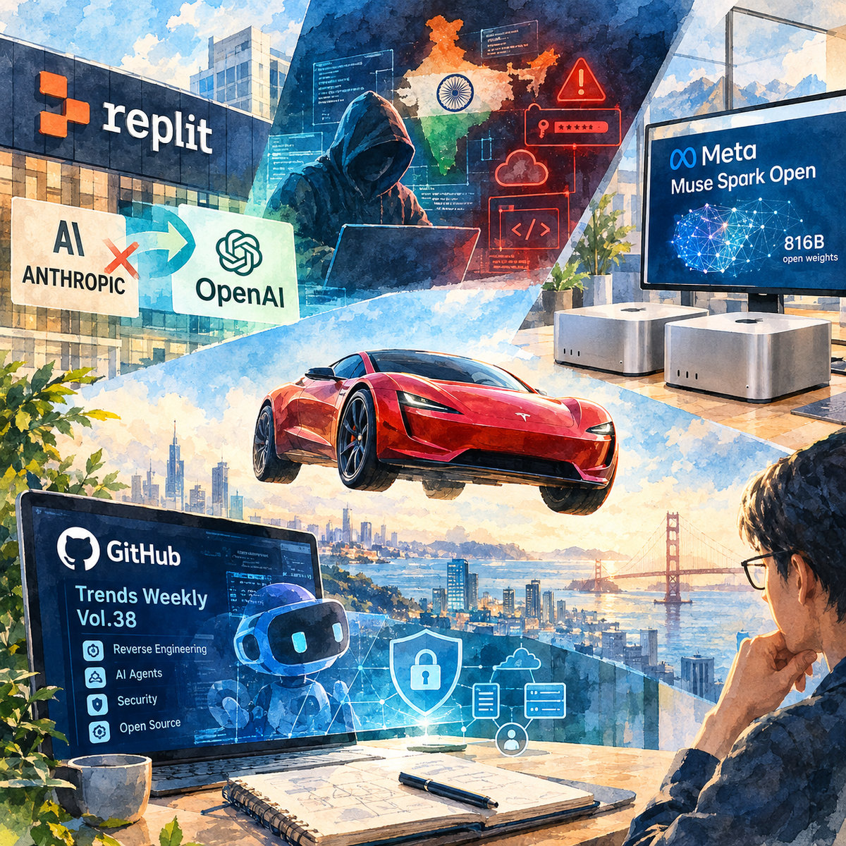 Replit 分手 Anthropic 轉投 OpenAI｜Tesla 飛天 Roadster 亮相｜印度通報 rogue AI 代理活動｜產業精選 10.17
