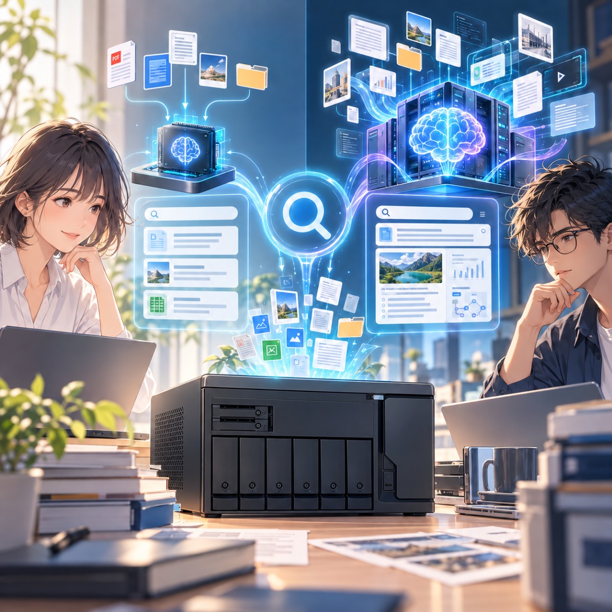 在 TVS-h877AX 上實測 Qsirch 的 RAG 搜尋：本機小模型與自架大模型對照