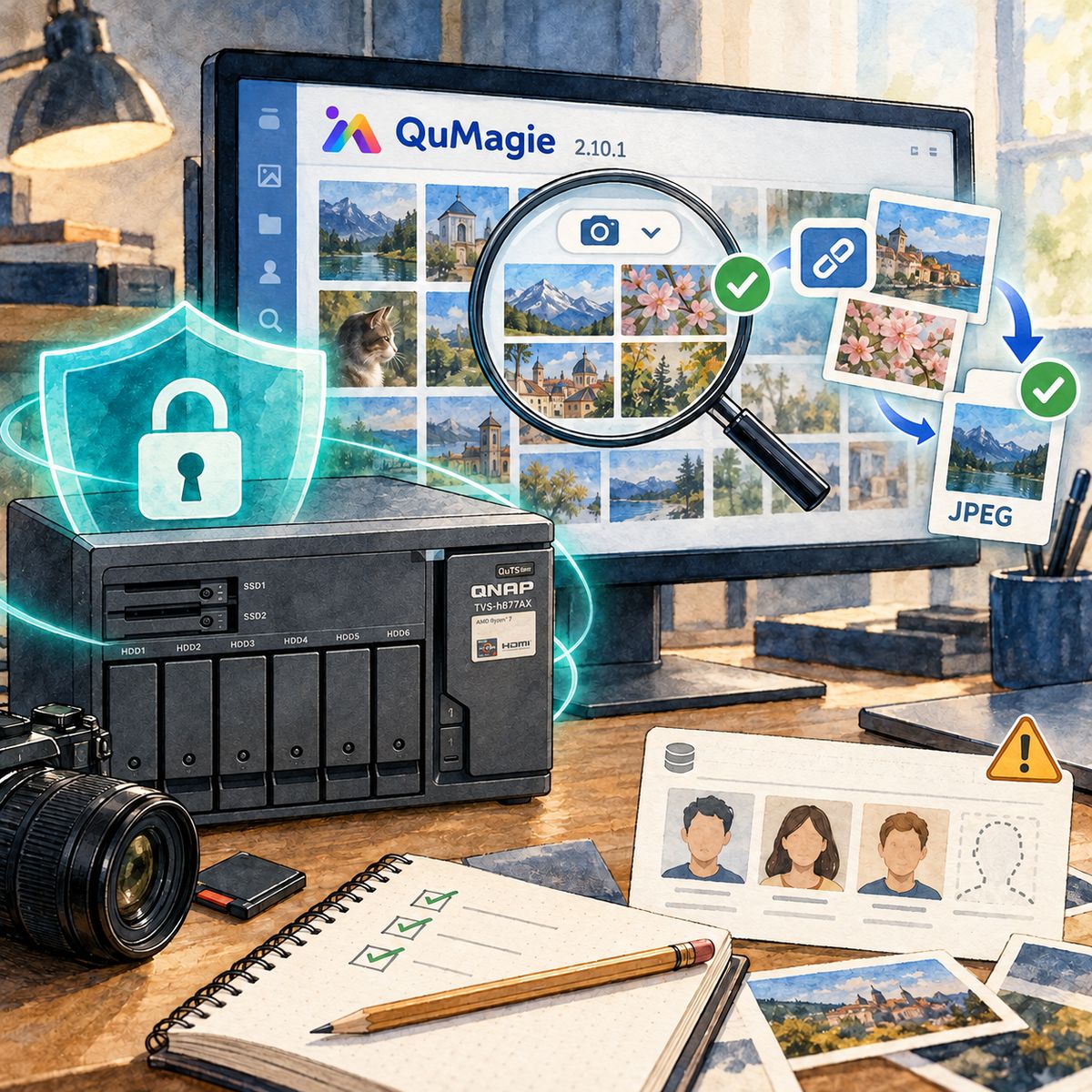 QNAP QuMagie 2.10.1 升級實測，修正條件搜尋與分享下載，底層權限與金鑰安全強化